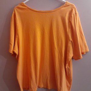 Lane Bryant Bright Orange Short Sleeve Tee Shirt